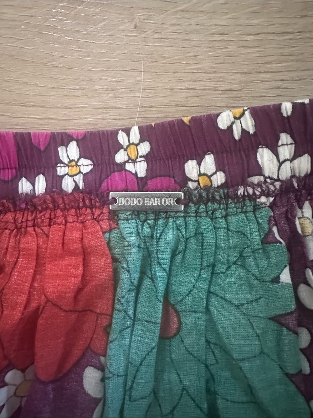 Dodo Bar Or Magenta Floral Tiered Maxi Skirt with Yellow & Green Accents - Picture 5 of 6